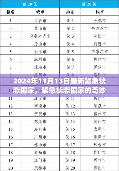 紧急状态国家的奇妙日常，2024年11月13日的温馨故事与紧急状态国家的最新动态