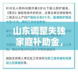 山东调整失独家庭补助金,山东省失独家庭可以享受什么待遇